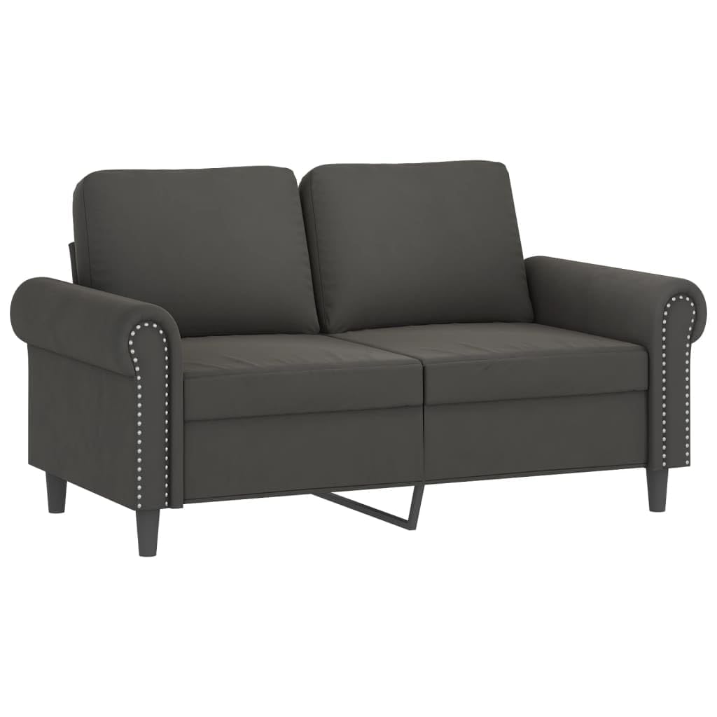 vidaXL Velvet 2-Seater Sofa with Pillows and Cushions in Dark Gray - Cozy, Modern Design for Living Room, Lounge, or Home Office