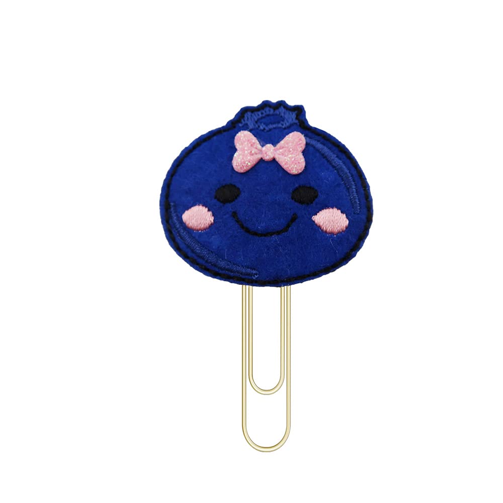 Reelfun Blueberry Fruit Planner Paper Clips, Bookmark, Back To School Supplies