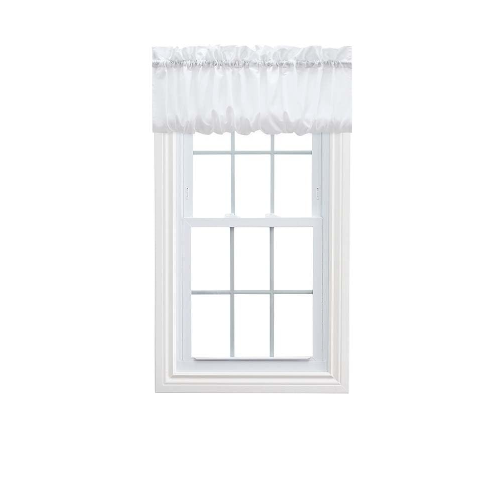 Ellis Curtain Stacey Sheer Balloon Valance, 60 x 15, White