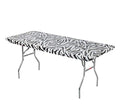 Kwik-Covers 8 ' Rectangle Plastic Table Covers 30 ' X 96 ', Bundle Of 5 (Zebra)