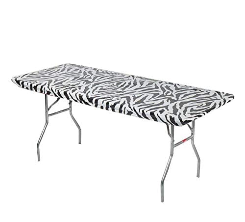 Kwik-Covers 8 ' Rectangle Plastic Table Covers 30 ' X 96 ', Bundle Of 5 (Zebra)