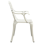 vidaXL Patio Dining Chairs - Set of 4, Outdoor Furniture, Industrial Design, Aluminum Construction, White Finish, High Backrest, Ergonomic Armrests