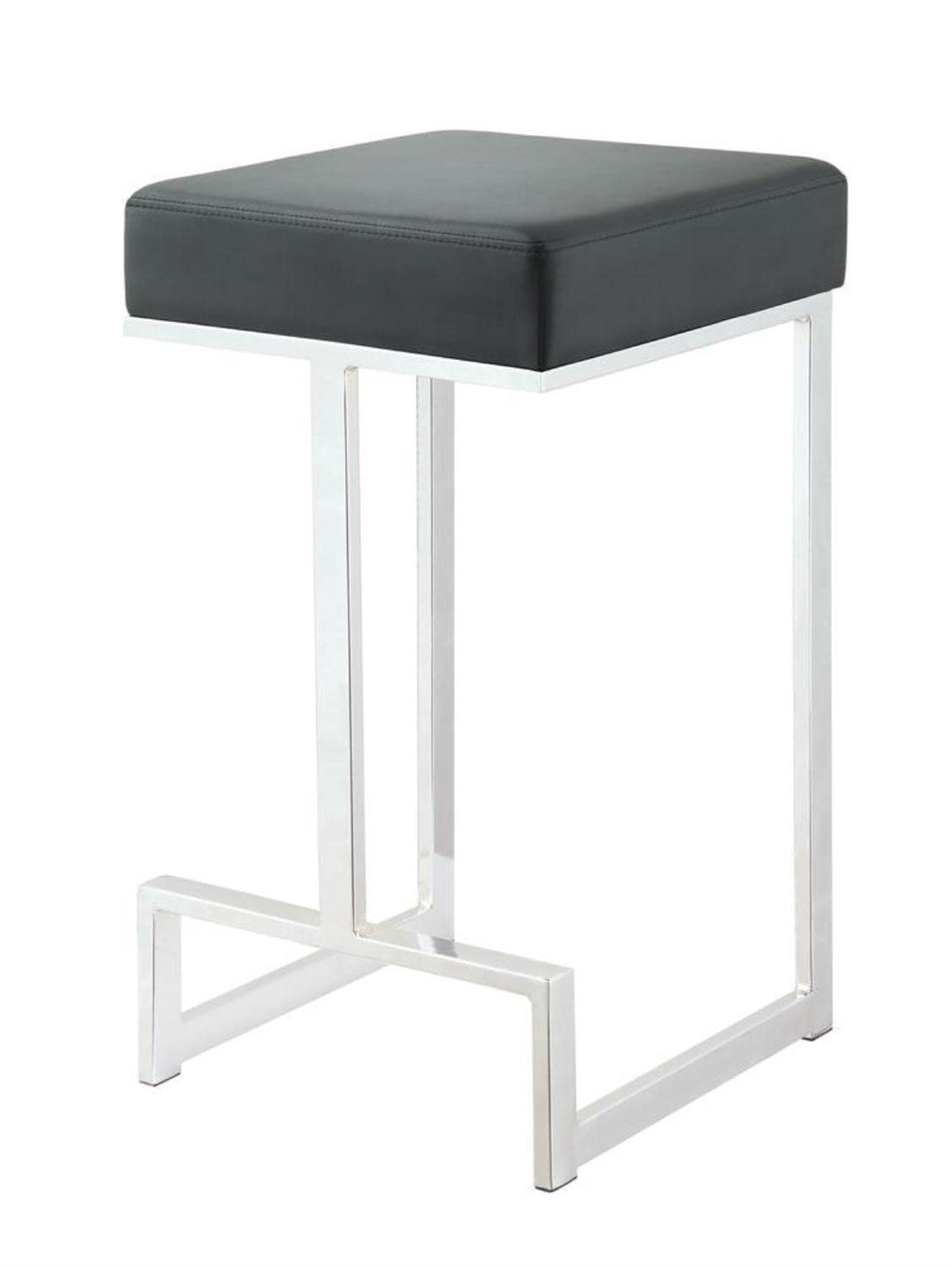 Coaster Home Furnishings Gervase Square Counter Height Stool Black And Chrome