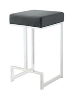 Coaster Home Furnishings Gervase Square Counter Height Stool Black And Chrome