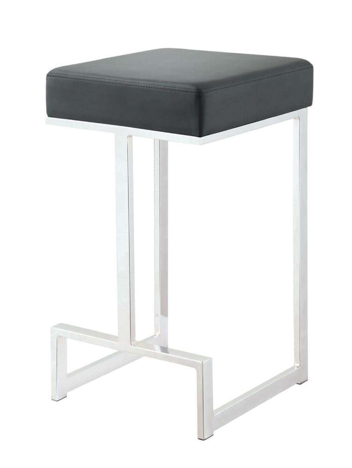 Coaster Home Furnishings Gervase Square Counter Height Stool Black And Chrome