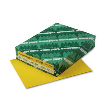 Wausau Paper Astrobrights Colored Card Stock Paper,Ltr 250Sh 65#,Yw (Pack Of5)