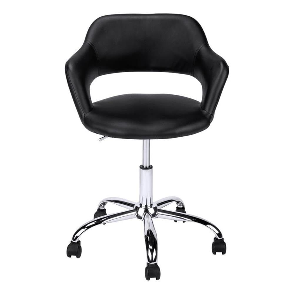 Monarch Specialties I 7298 Office Chair, Adjustable Height, Swivel, Ergonomic, Armrests, Computer Desk, Work, Metal, Pu Leather Look, Black, Chrome