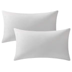 Dezene Decorative Pillow Cases 12X20 White (Covers Only) : 2 Pack Cozy Soft Velvet Rectangular Throw Pillow Covers For Farmhouse