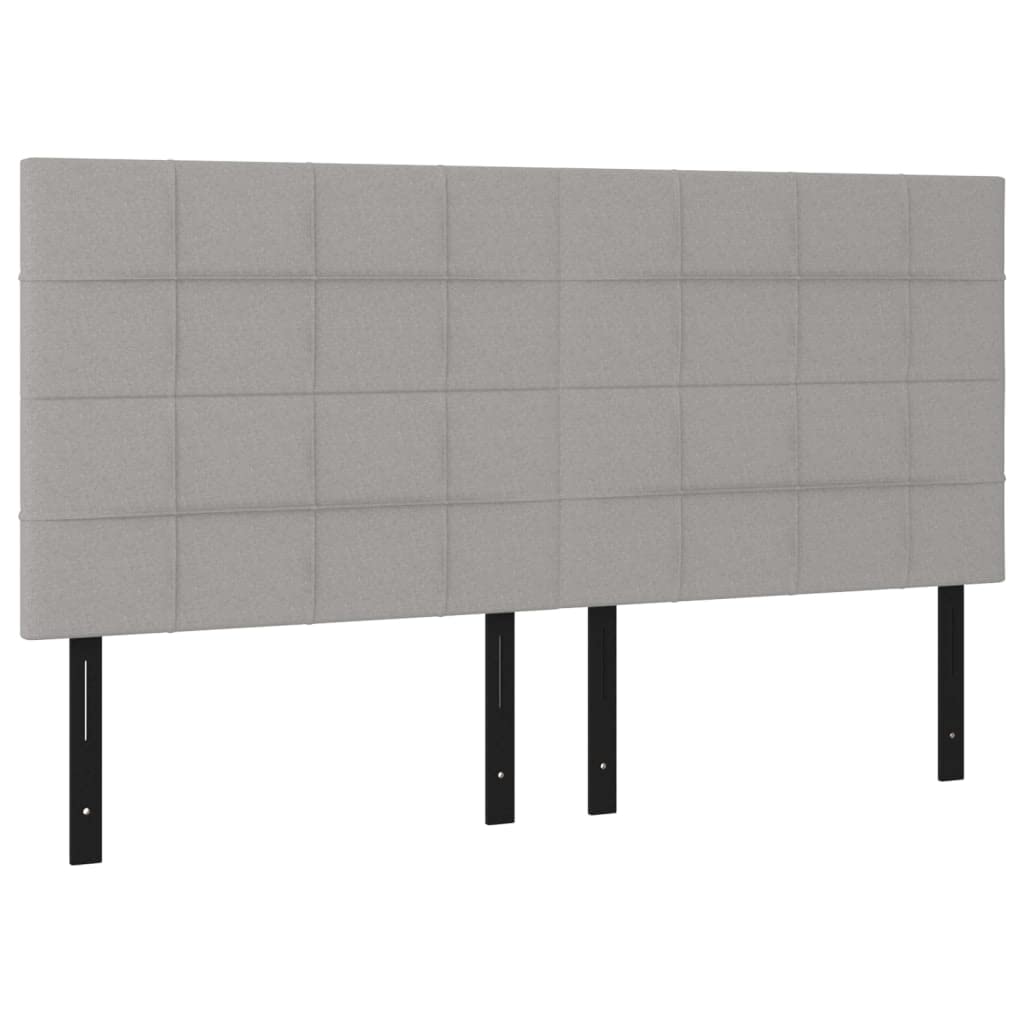 Vidaxl Headboard 4 Pcs, Upholstered Headboard For Bed Home, Bed Headboard With Wooden Leg, Bedroom Furniture, Light Gray 31.5"X2"X30.7"/34.6" Fabric