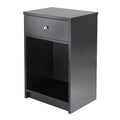 Ergode Claire Curved Nightstand - White | Versatile Bedroom Accent Table | Pull-Out Drawer & Bottom Shelf | (20914-VV)