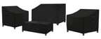 Siruiton Patio Furniture Cover Set ,Fit For 4 Pieces Patio Outdoor Rattan, Wicker Chair Conversation Furniture Sets,Heavy Duty Durable And Water Resistant Fabric (Black)