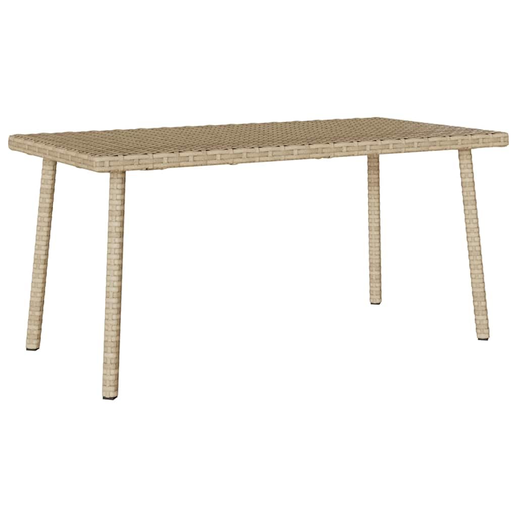 vidaXL Garden Coffee Table Beige PE rattan, powdercoated steel