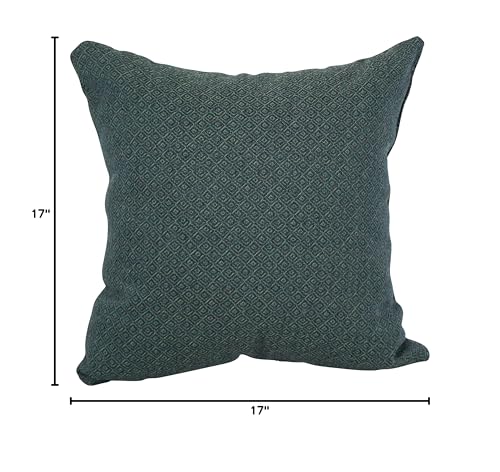 Blazing Needles Square Polyester Jacquard Throw Pillow, 17", Hazeltsb Bluegr