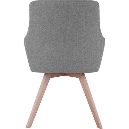 Lorell Gray Flannel Guest Chair With Wood Legs, Gray