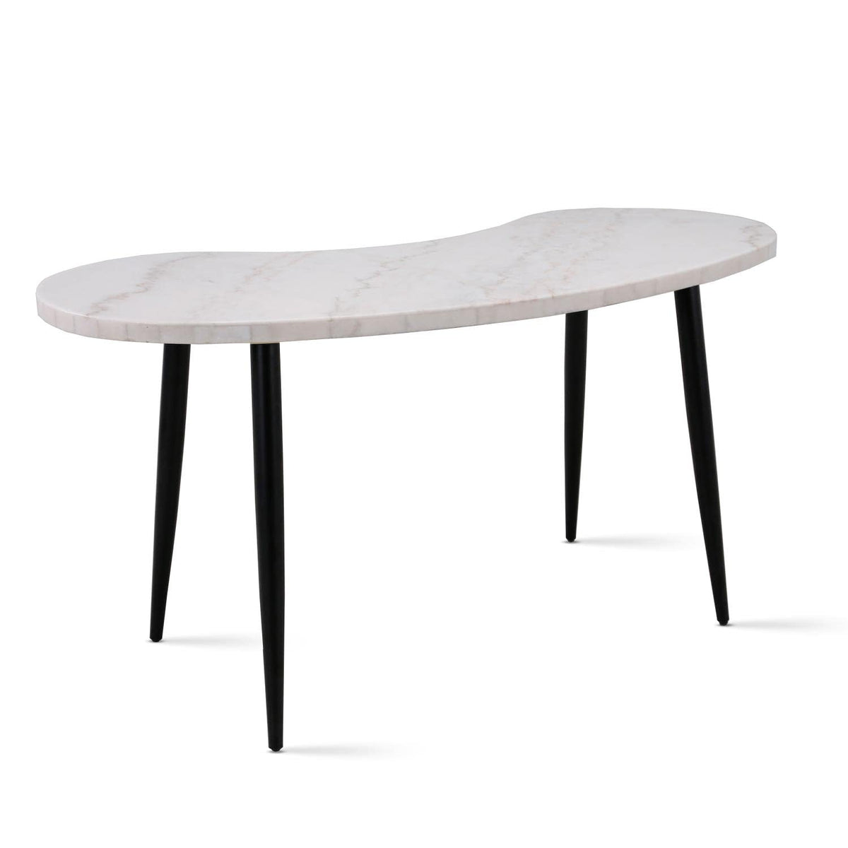 Steve Silver Kinsley Desk - White Marble Veneer Top, 60"x27.5"x30.625", MDF & Iron Construction
