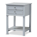 Baxton Studio Willow Light Grey Finished 2Drawer Wood End Table