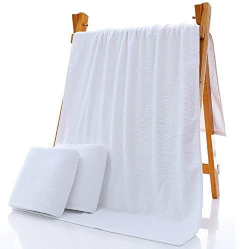 Lavish Street Cotton Bamboo Bath Towels for Home, Hotel & Spa, Super Soft Absorbent Antibacterial, 600 GSM, Full Large Size (Whi