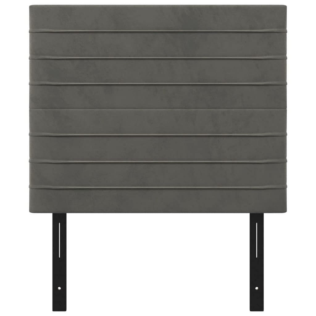 vidaXL Velvet Headboards 2 Pieces in Dark Gray - Classic Bed Frame Accessory, Engineered Wood and Solid Larch Wood Construction, Designed with Stylish Texture, California Prop 65 Compliant