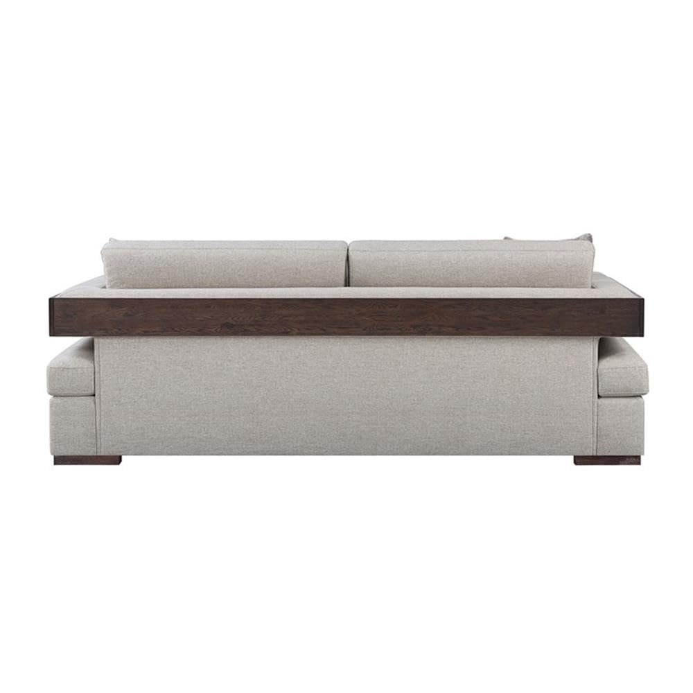 Acme Niamey Sofa with 4 Pillows in Fabric & Cherry