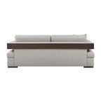 Acme Niamey Sofa with 4 Pillows in Fabric & Cherry