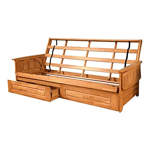 Kodiak Furniture Phoenix Queen Solid Wood Frame with Drawers in Butternut/Brown