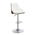 Acme Camila Adjustable Bar Stool in White and Walnut
