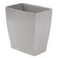 iDesign Mono Spa Rectangular Trash Can for Bath, Bedroom, Office - 11.25 x 7.5 x 12, 2.5 Gallon, Gray