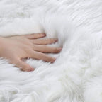 Orinova White Faux Sheepskin Shag Fur Runner Rugs For Living Room Bedroom Fluffy Washable Furry Area Rug 2X6 Nursery Rug Teen Ro