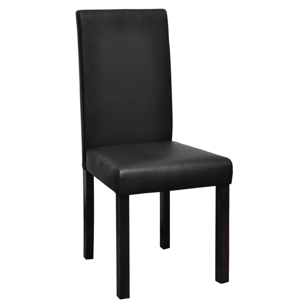 vidaXL Modern Faux Leather Dining Chairs, Set of 4 – Durable Wooden Frame - Easy Assembly - Black Dining Room Chairs