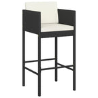 vidaXL Patio Bar Set 5 Piece, Bistro Set for Outdoor Porch Yard, Bar Stool with Cushions, Bistro Table, Farmhouse Modern Style, Poly Rattan Black