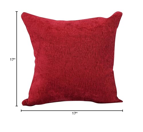 Blazing Needles Square Polyester Jacquard Throw Pillows, 17", Ashfield Claret 2 Count