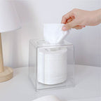 Cq Acrylic Roll Tissue Box Holder With Cover Square Facial Tissue Dispenser Box Case For Countertop,Clear Plastic Dryer Sheet Co