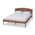 Baxton Studio Leanora Mid-Century Modern Ash Wanut Finished Queen Size Wood Platform Bed