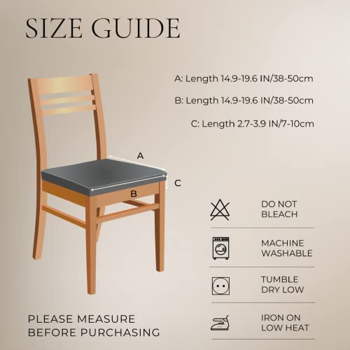 Searchi Waterproof Pu Dining Chair Seat Covers Set Of 4, Soft Removable Washable Seat Covers For Dining Chairs, Dining Room Seat Cover Slipcover Protector (Rear-Covered, Pu Brown)