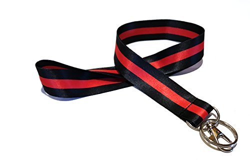 Wigspedia Thin Blue Line Thin Red Line Wrist Lanyards Keychain For Key/Id Holder (Thin Red Line Wristlet)