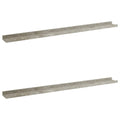 vidaXL Wall-Mounted Shelves - Durable MDF Material - Concrete Gray - Set of 2, Ideal for Home Decor and Storage 39.4x3.5x1.2