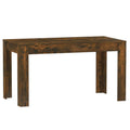Vidaxl Engineered Wood Dining Table In Smoked Oak - Sturdy Construction, Space-Savvy, Perfect For Dining Room And Kitchen