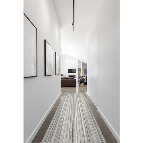 Garland Rug Carnival Stripe Assorted Earth Tone 3'X12' Modern Stain Resistance Runner