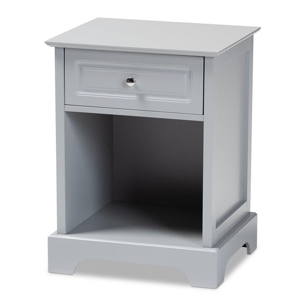 Baxton Studio Chase Modern Transitional Light Grey Finished 1Drawer Wood Nightstand