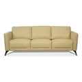 Acme Malaga Leather Sofa In Cream Beige