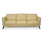 Acme Malaga Leather Sofa In Cream Beige