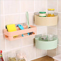 MOSHTU Multipurpose Plastic Bathroom Shelves and Triangle Plastic Bathroom Corner Kitchen Bathroom Wall Holder Storage Rack Corn