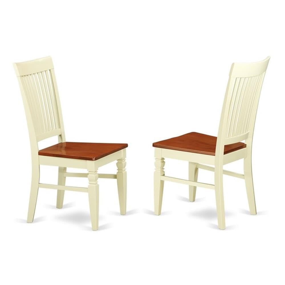 East West Furniture Nawe7-Bmk-W 7 Piece Dining Table Set Consist Of A Rectangle Dining Room Table With Butterfly Leaf And 6 Wooden Seat Chairs, 40X78 Inch, Buttermilk & Cherry
