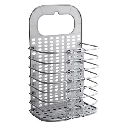 WOVAS 1 Pcs Portable Wall Mounted Mesh Laundry Basket | Bathroom Hanging Laundry Hamper Bag | Plastic Laundry Organizer for Clot
