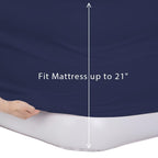 Bedecor Air Bed Sheets For Mattress Cover Removable Bed And Elastic Band Super Soft And Breathable & Deep Up To 21'' Blue Queen