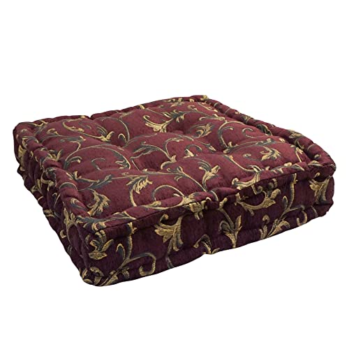 Blazing Needles Button-Tufted Microsuede Square Floor Pillow, 20", Teal