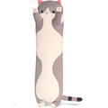 Werdast Grey Cat Long Plush Pillow Kitty Stuffed Animals Soft Sleeping Throw Pillow Doll Toy (Grey,27Inches)