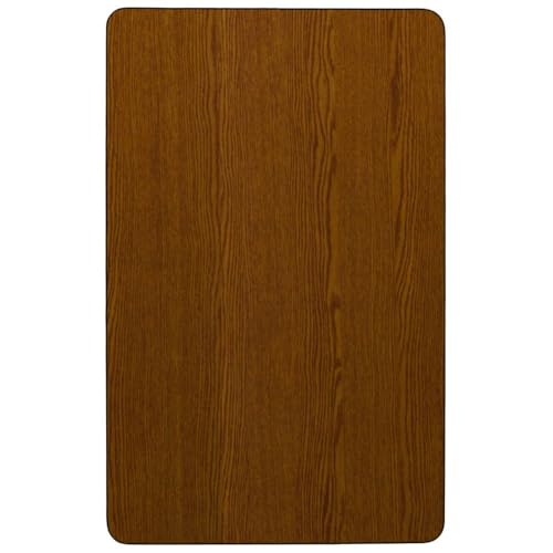Flash Furniture Wren 30''W x 72''L Rectangular Oak HP Laminate Activity Table - Standard Height Adjustable Legs