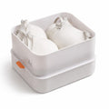 CLEONIXA Plastic Storage Box with Lid Drawer Organizer for Underwear Socks Clothes Closet Organizer Container with Handle Froste