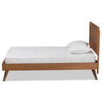 Baxton Studio Jiro Mid-Century Modern Walnut Brown Finished Wood Twin Size Platform Bed